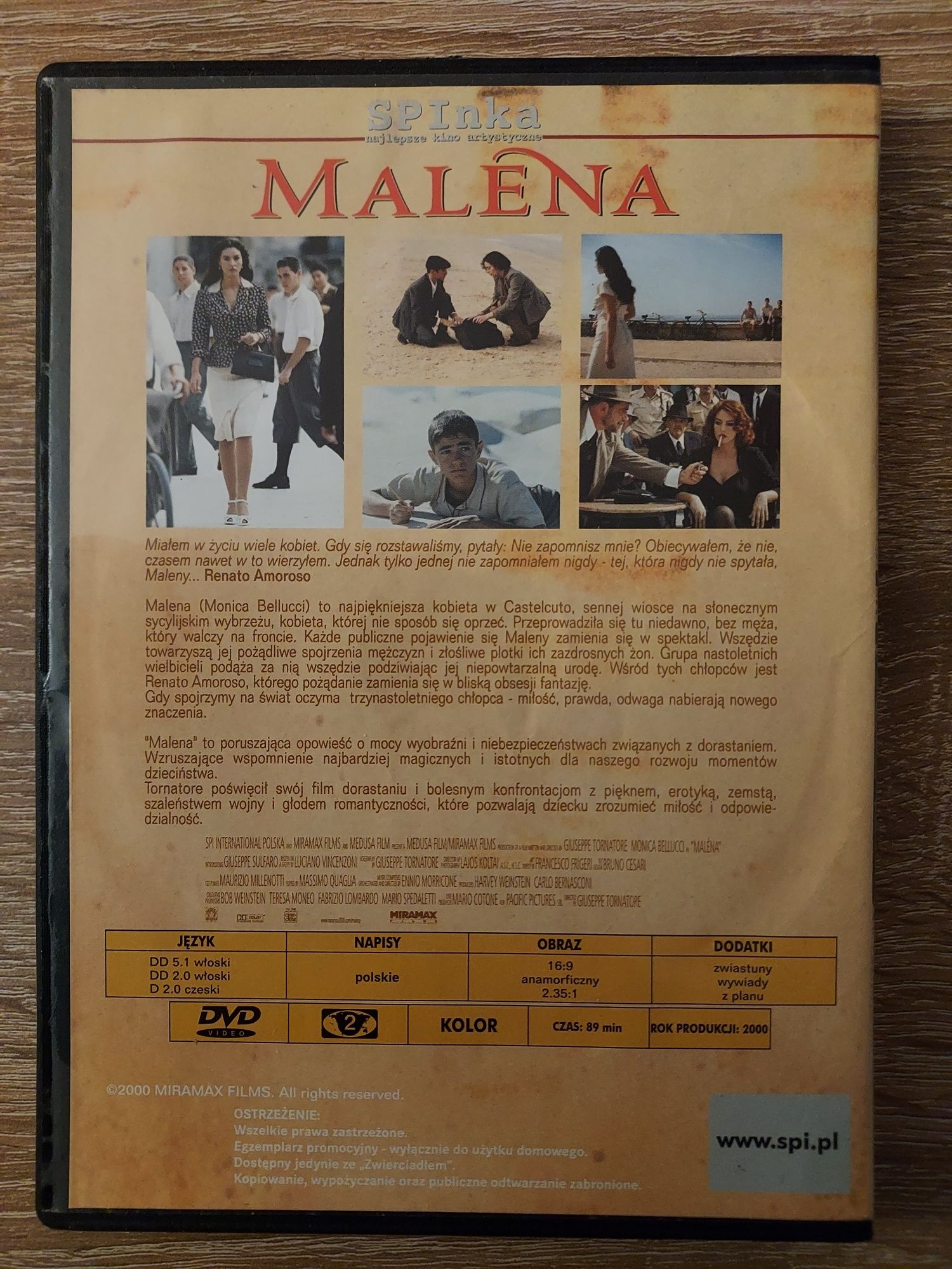 Malena- Monica Bellucci- Film Dvd Polskie Napisy