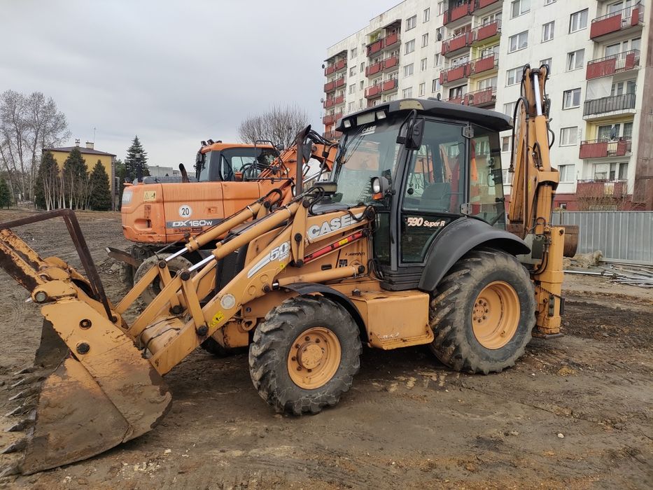 Usługi koparko ładowarką. Zamiatarka do ulic