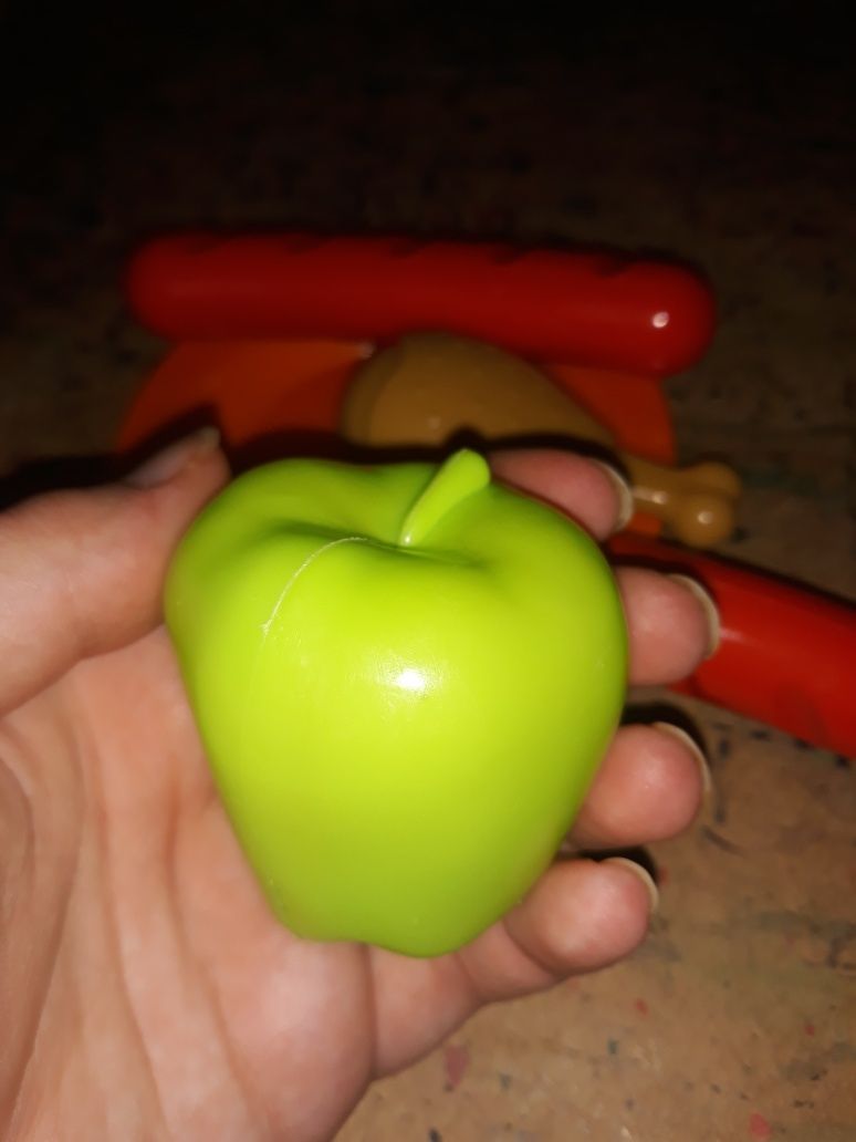 Игровой набор кукольная еда пластиковая пластмасовая сыр яблоко