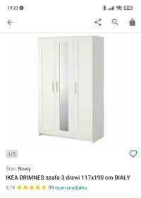 Szafa Ikea biała 3 drzwiowa bromnes