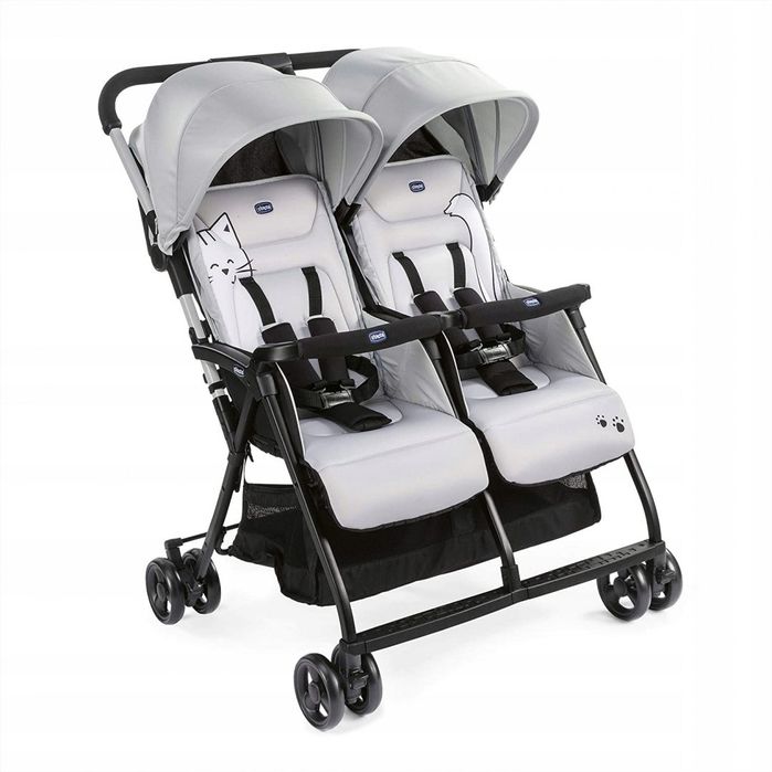 Chicco ohlala twin - wózek podwójny 0m+ silver