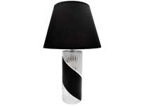 Lampka nocna czarna srebrna do salonu sypialni lampa stołowa biurkowa
