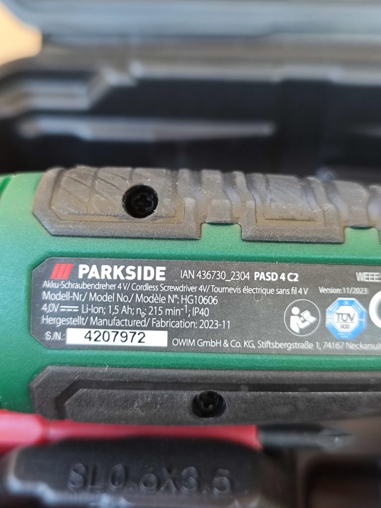 Акумуляторна викрутка Parkside PASD 4 С2