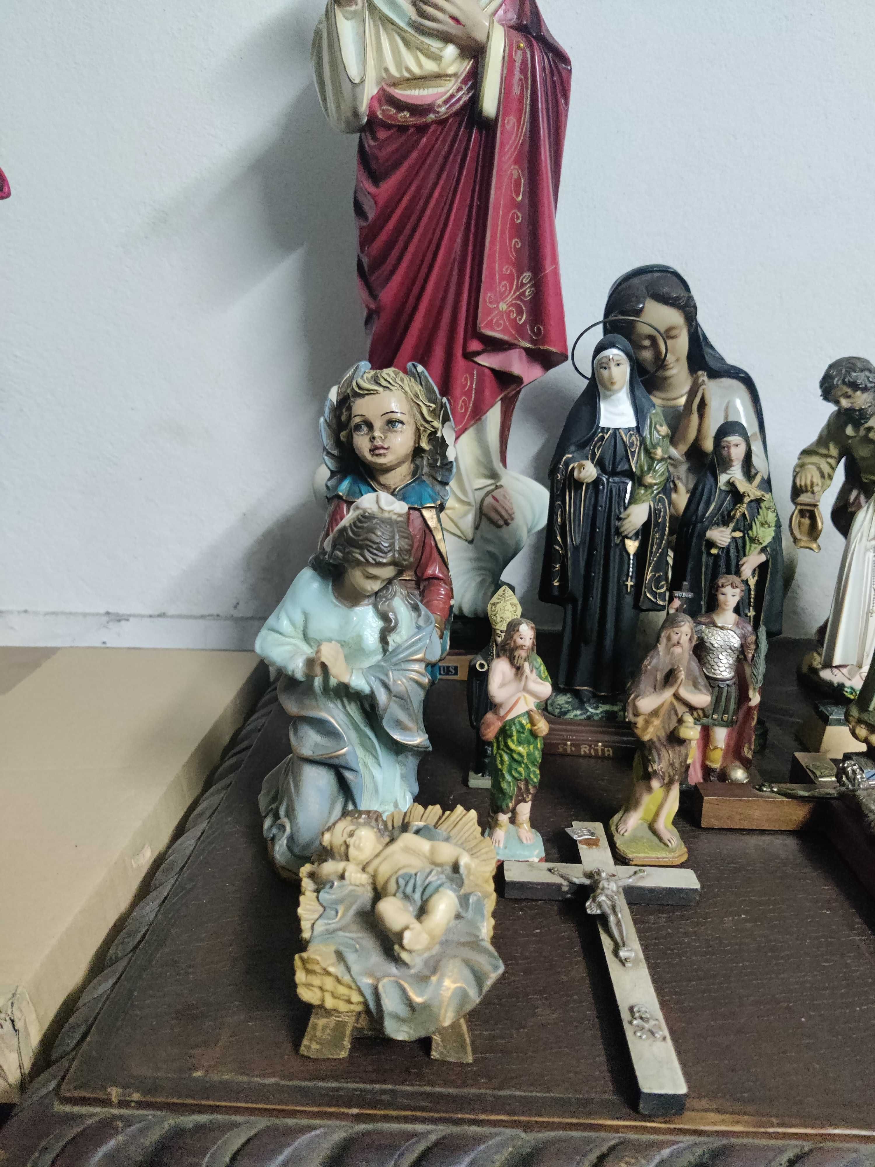 Peças de arte sacra religiosas decoração imagens de santos