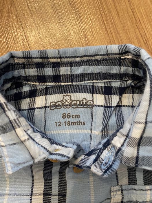 Body koszulowe w niebieską kratę