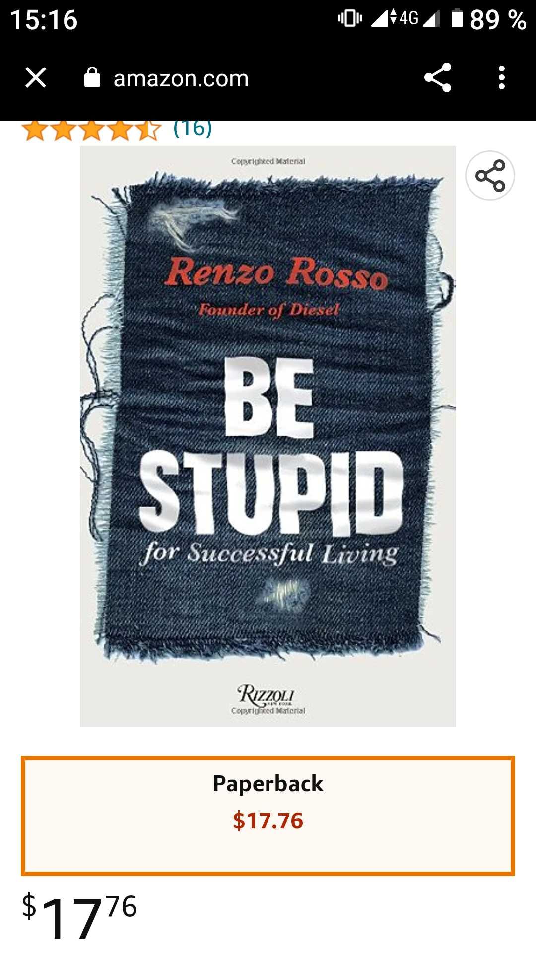 Продам книгу Ренцо Россо "Be stupid"