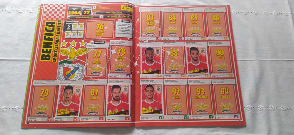 Caderneta Panini INCOMPLETA Futebol Liga Nos 2015-16