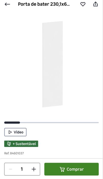 Porta de bater 230,1x60 cm branca