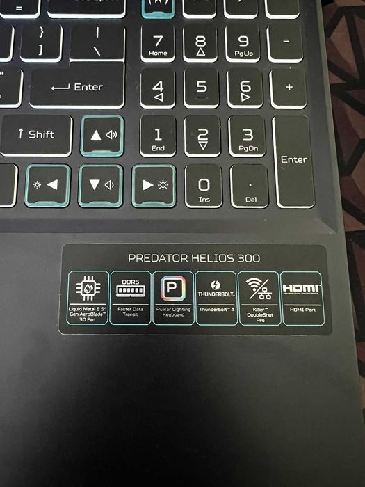 Acer Predator Helios 300 PH315-55 – i7 12ª Gen | RTX 3060 | 16 GB RAM