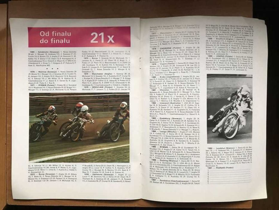 Program żużlowy Finał MŚP [Poznań, 1991r.]