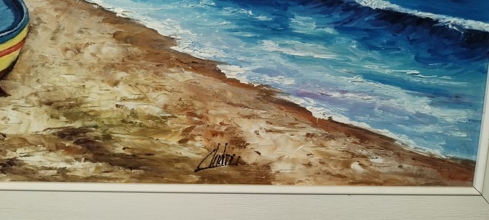 Quadro a óleo pintado à mão