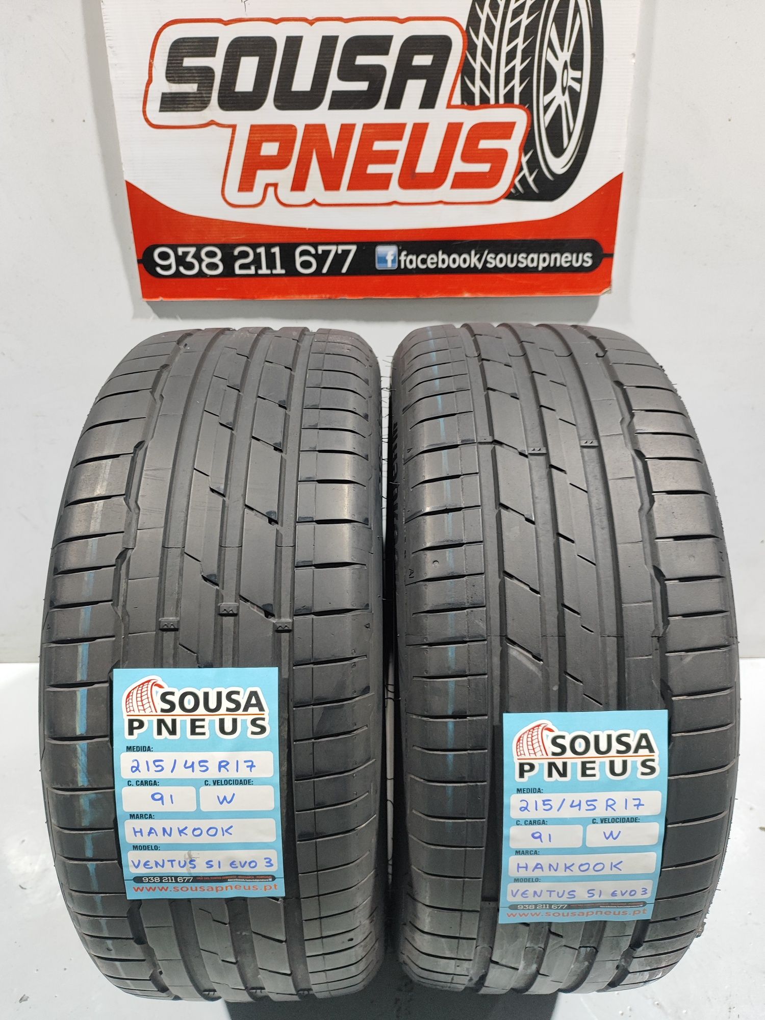 2 pneus semi novos 215-45R17 Hankook - Oferta dos Portes