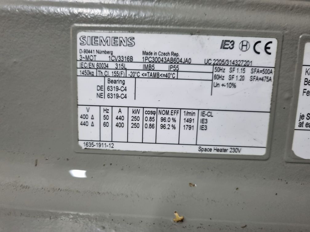 Silnik elektryczny 250kW/1480obr.