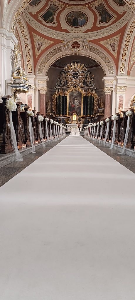Biały dywan na ślub, biały dywan do kościoła biały dywan do 40m