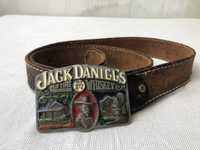 Винтажный кожаный ремень с пряжкой Jack Daniels