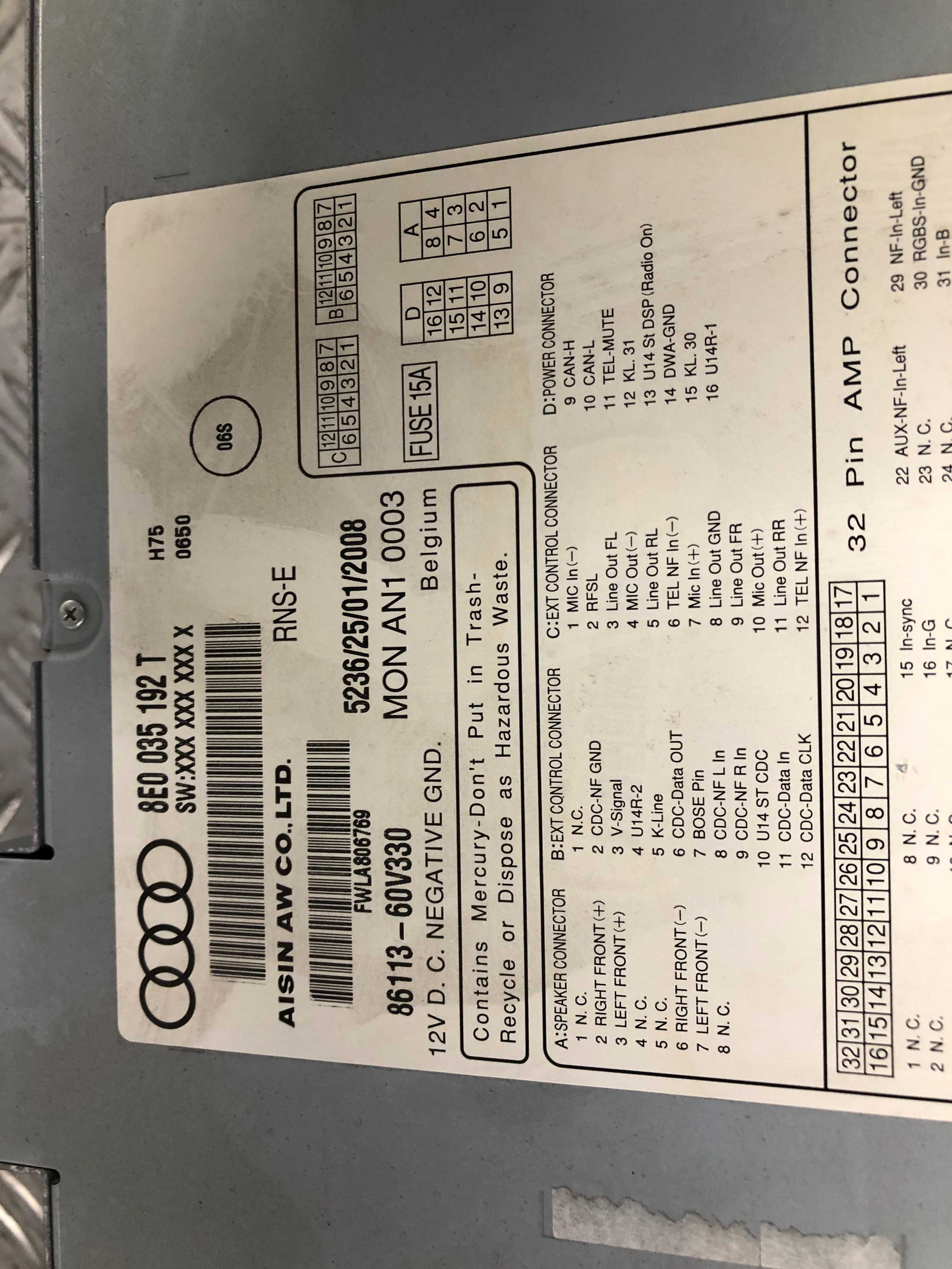 Radio nawigacja navi plus Rns-E Audi A4 B7 2din