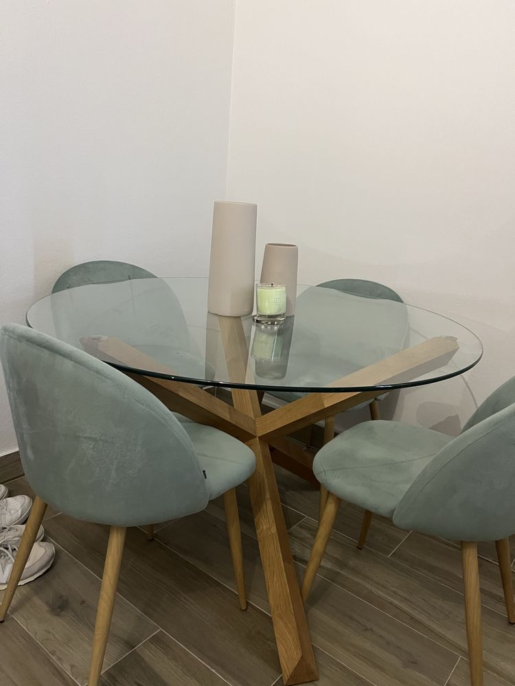 4 cadeiras novas SKLUM verde agua
