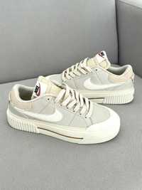 Жіночі кросівки Nike Court Legacy сірий з білим 565266 ТОП