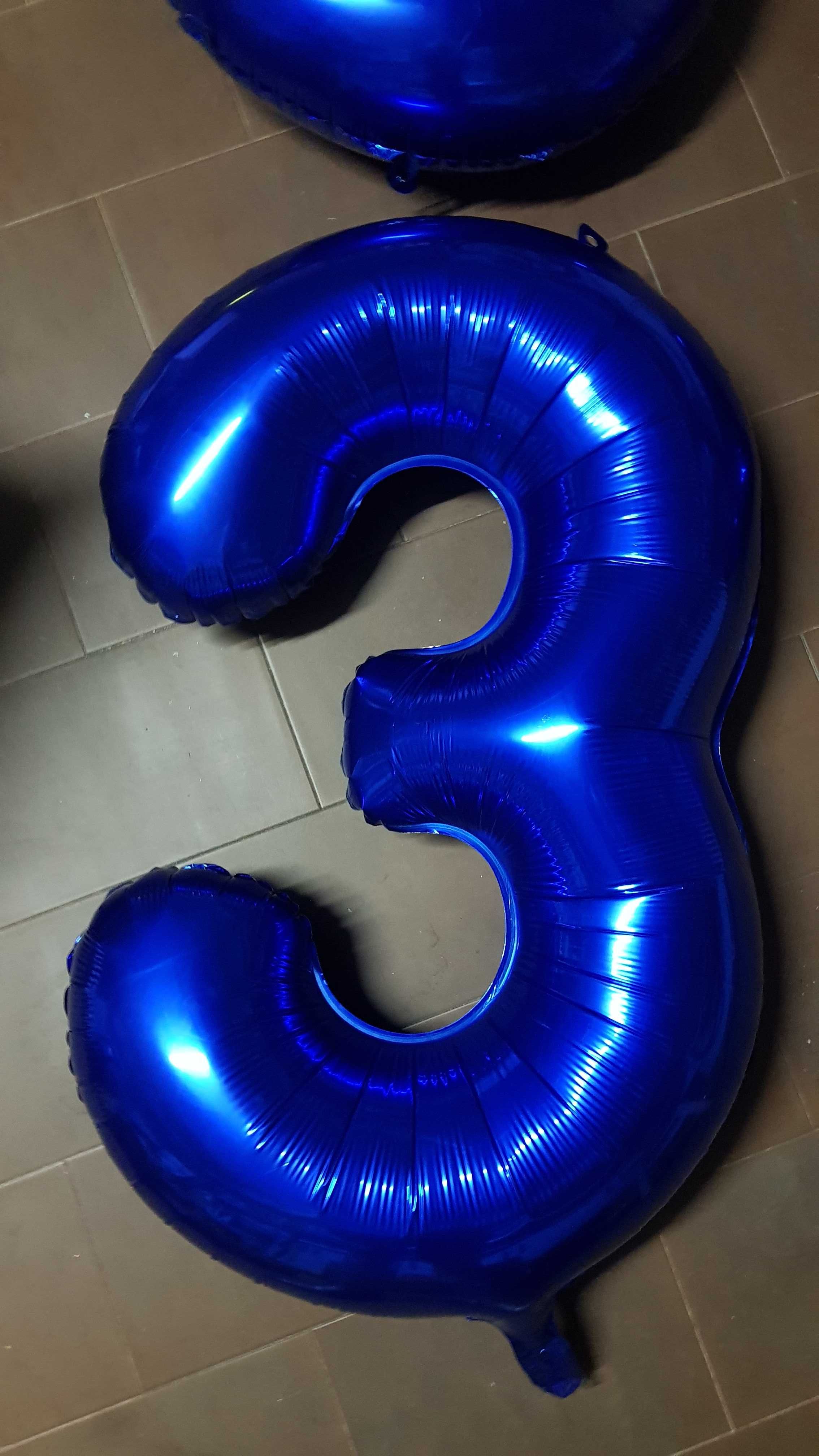 Balão foil Aniversário Numero 1, 2 e 3 anos de 100cm