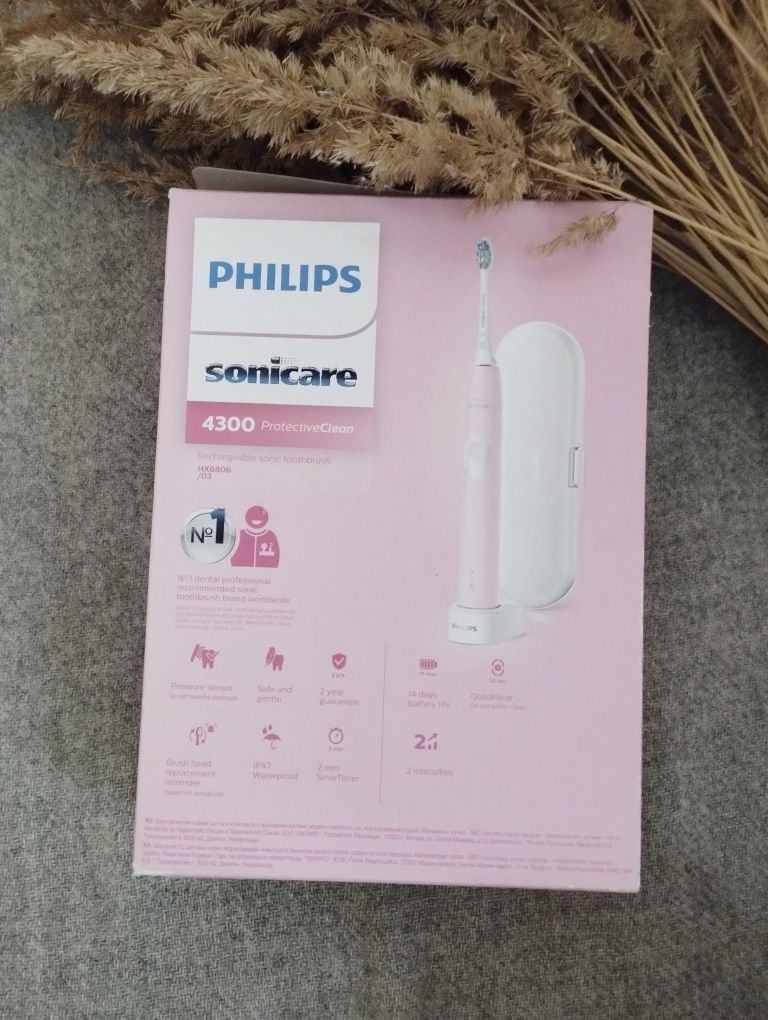 Nowa różowa szczoteczka soniczna do zębów Philips sonicare 4300 etui