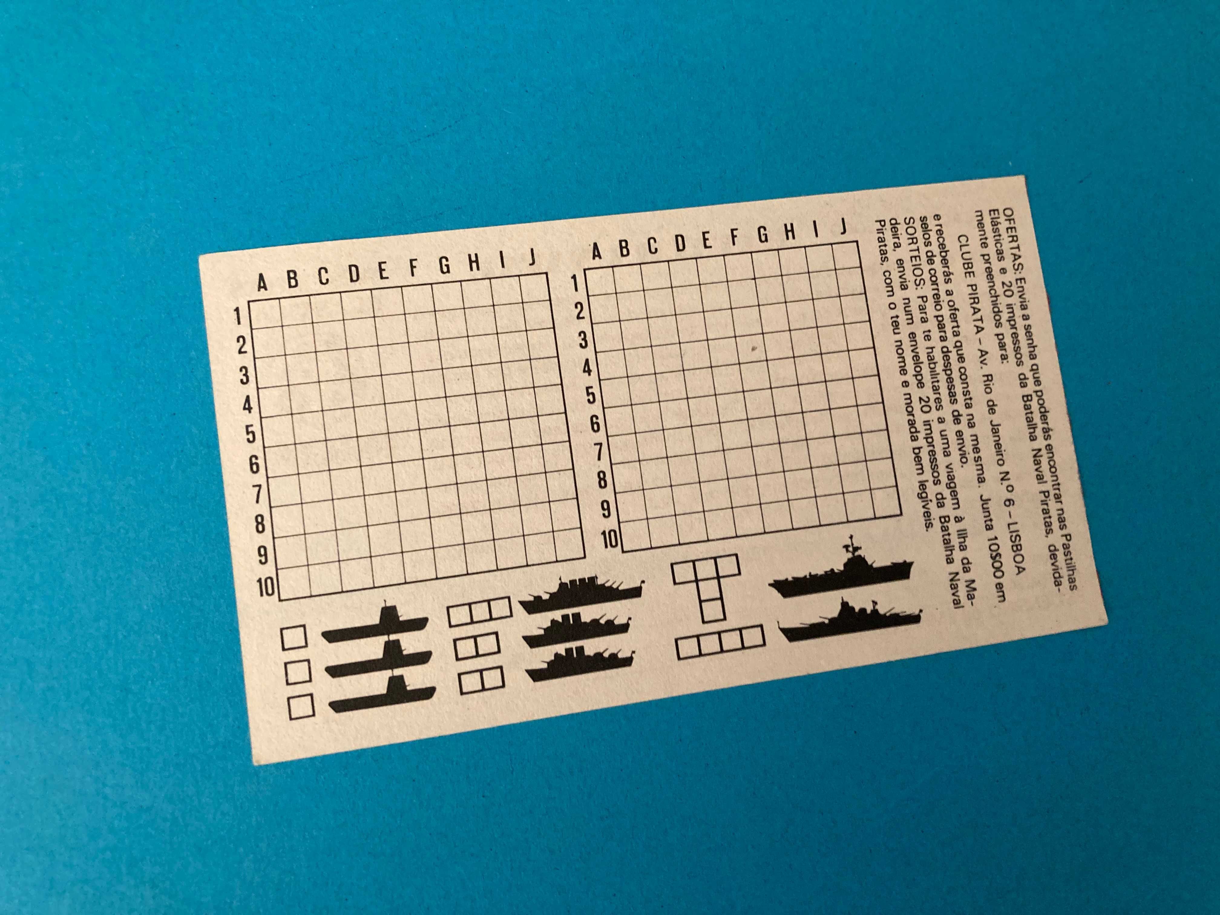 Brinde Pastilhas Elásticas Piratas Jogo Batalha Naval Anos 70