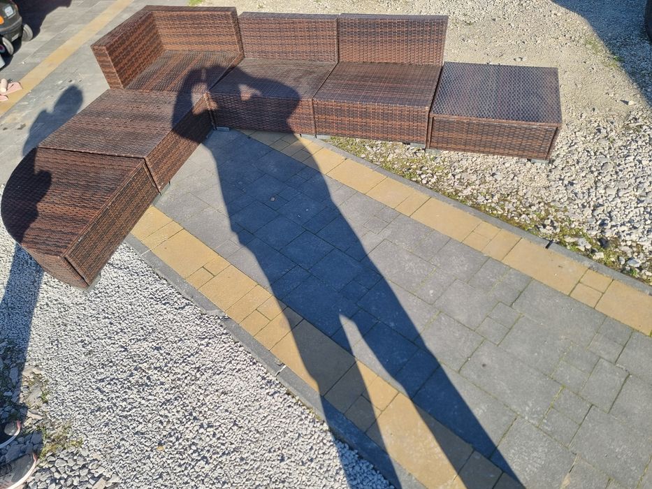 Duży zestaw z techno rattanu który można dowolnie konfigurowac 6 eleme