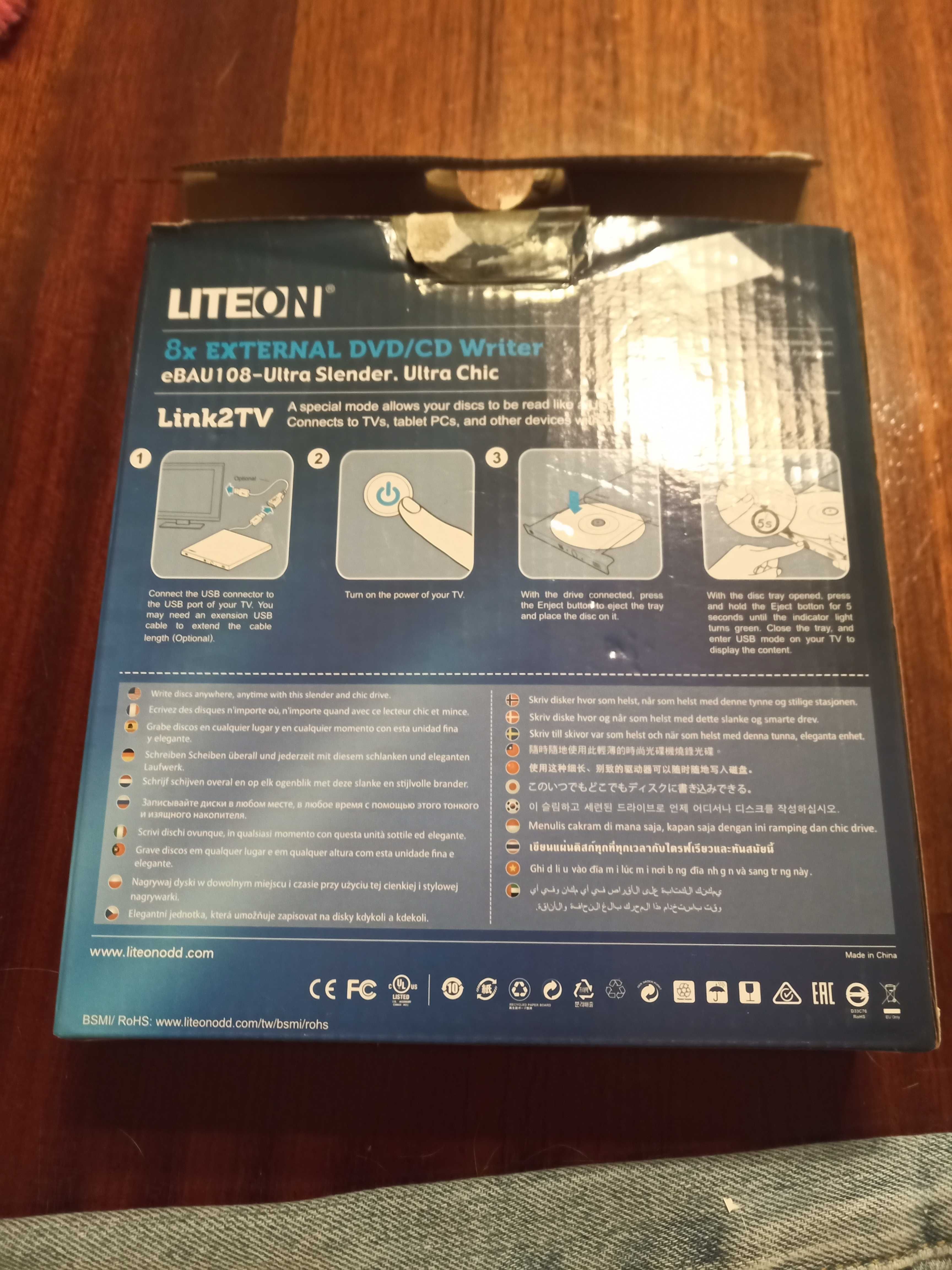 Leitor de CD - LITEON - 8x external DVD/CD writer - Novo