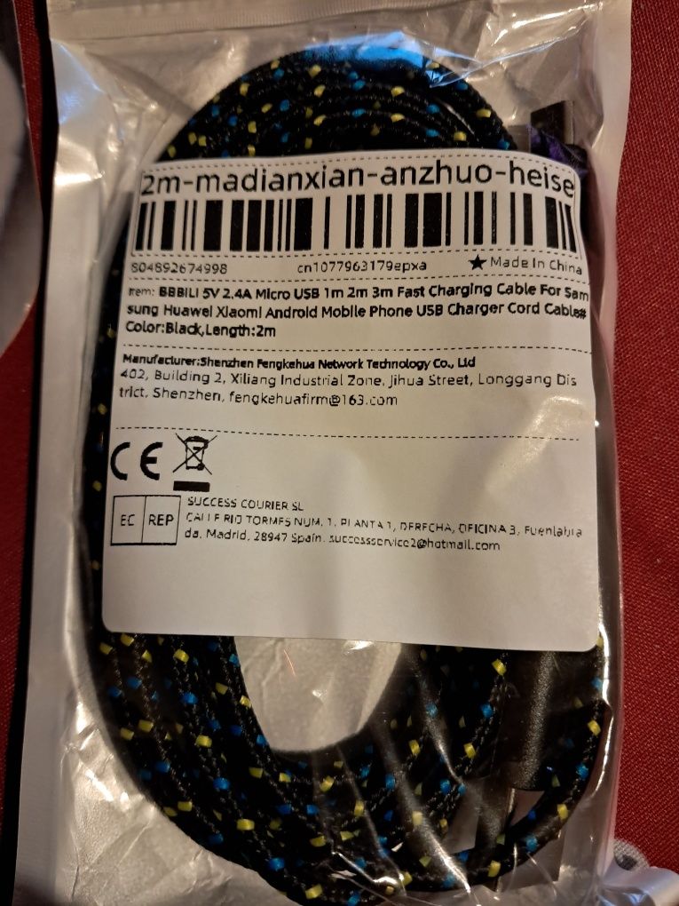 Kabel ładujący usb mikro B (stary typ) 2m