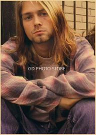 PIĘKNY plakat muzyczny vintage KURT COBAIN Nirvana