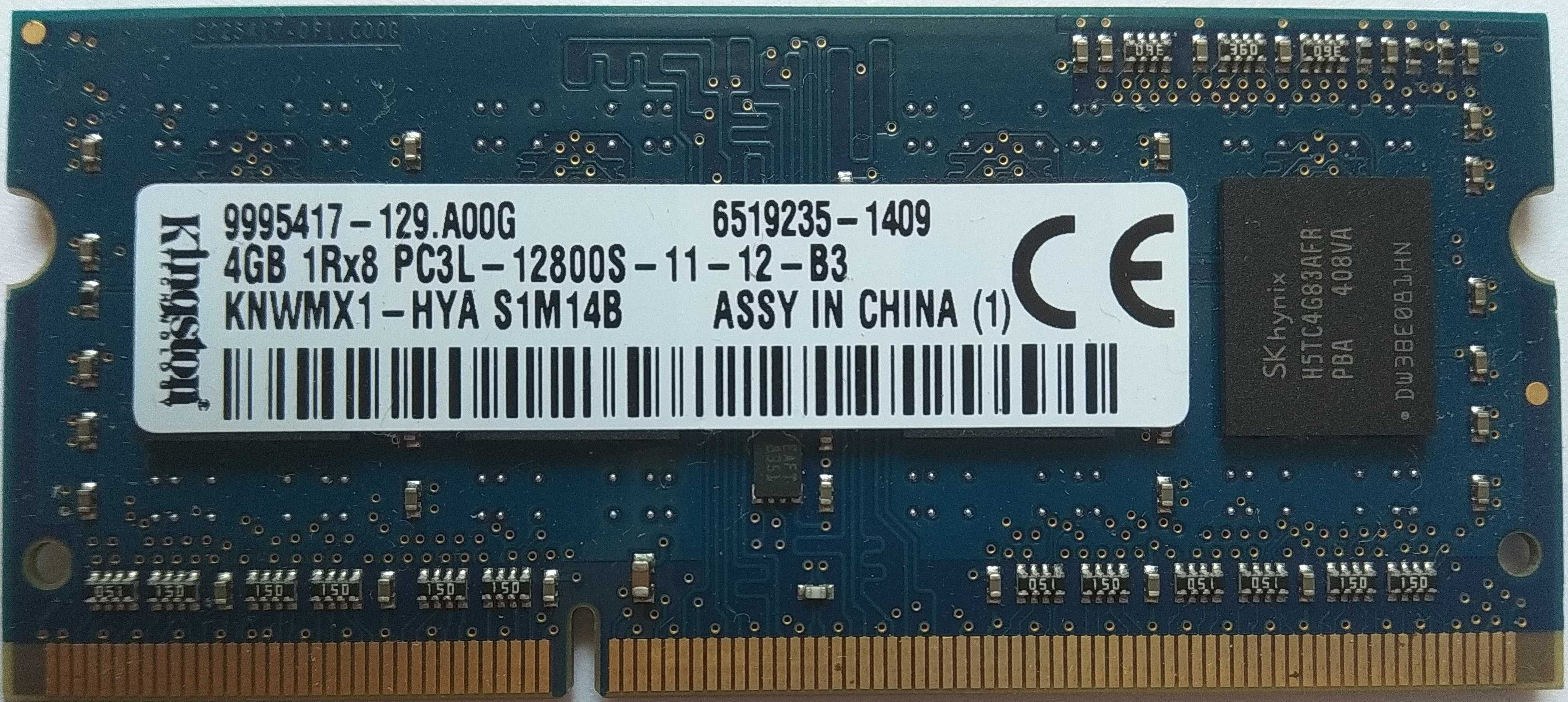 Оперативна пам'ять   Kingston SODIMM DDR3L 1600 MHz 4Gb