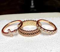 Позолоченные кольца золотые 585