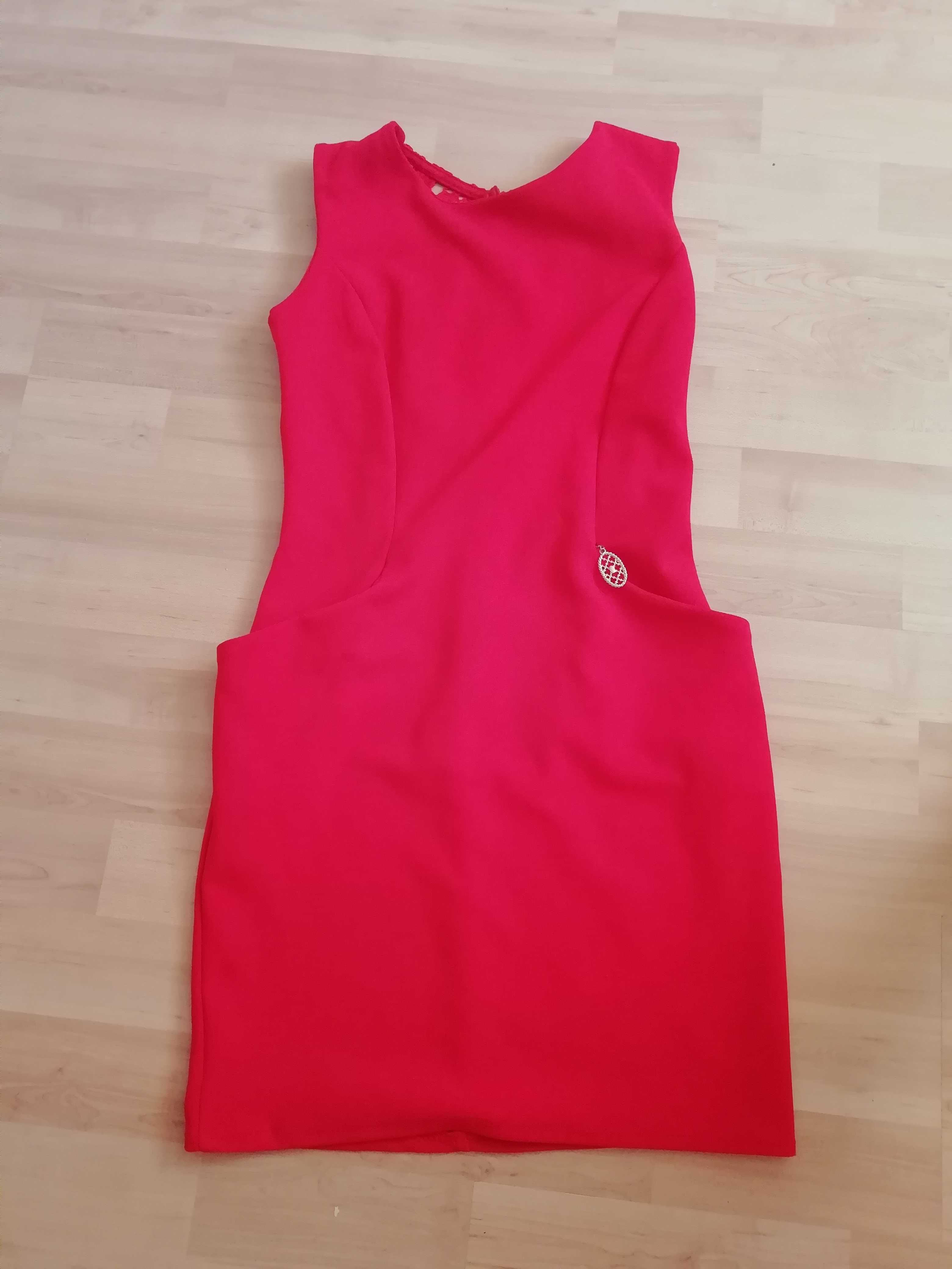 Czerwona elegancka sukienka S