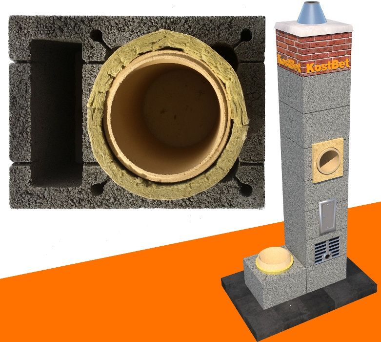 Komin 10m z 1 wentylacją fi 200