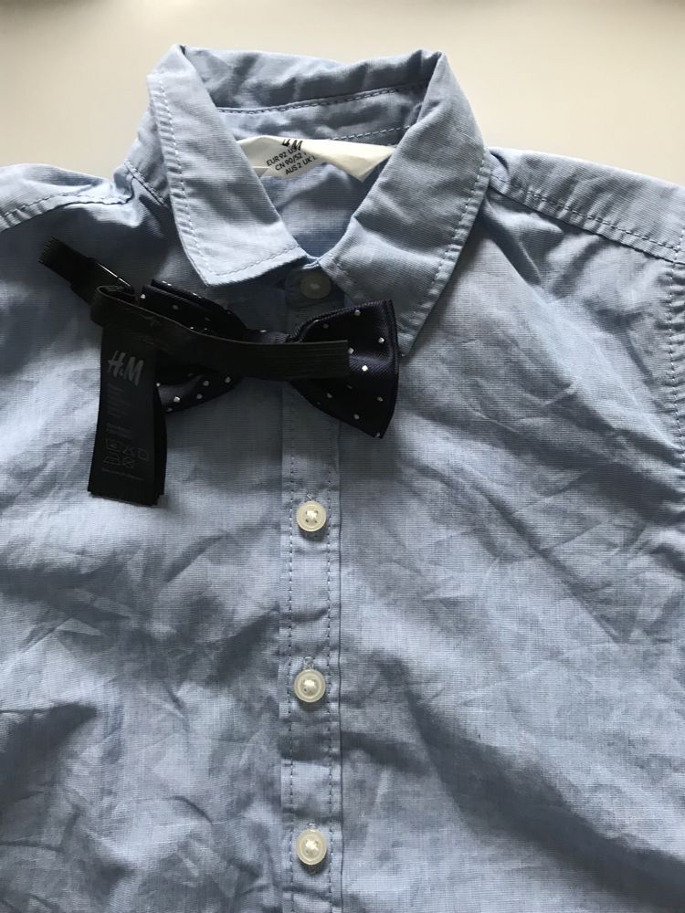Nowa koszula z muchą H&M 92 cm, marynarka Blue Zoo, stan bardzo dobry