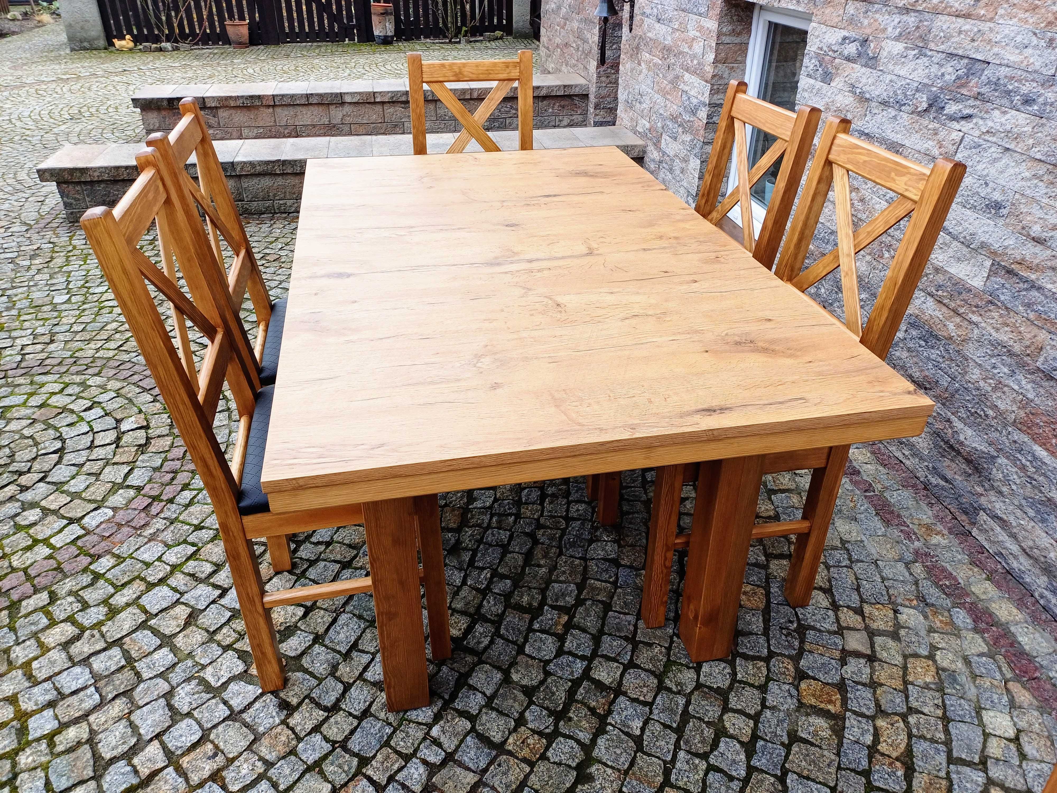 Krzesla i stoly drewniane do restauracji baru świetlicy wiejskiej nowe