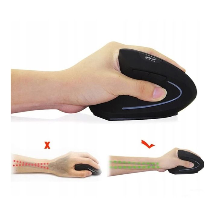 Myszka Pionowa Wertykalna Mysz Ergonomiczna Przewodowa Usb Cicha Zenwi