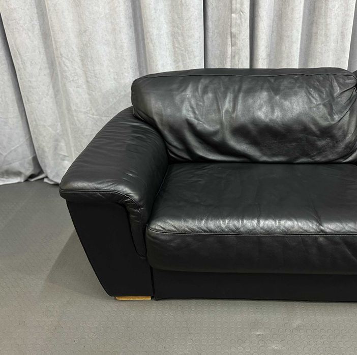 Чорний шкіряний диван-трійка/трьохмісний/шкіряні дивани/меблі з Європи