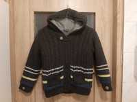 CHEROKEE Sweter - kurtka, pulower z futerkiem i kapturem 5-6l. popiel