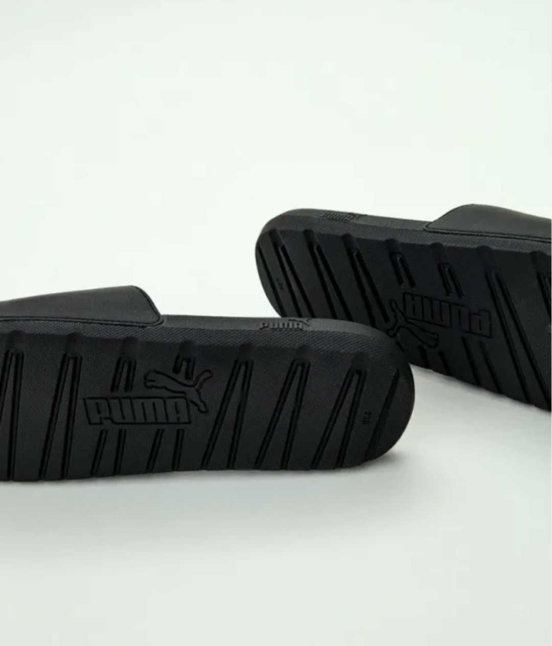 Тапочки шлёпанцы Puma р.W7, стелька 25см, Пума чёрные модель Cool cat.