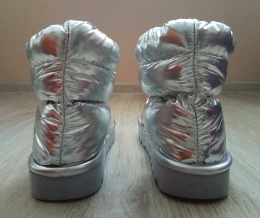 Srebrne śniegowce botki H&M 39