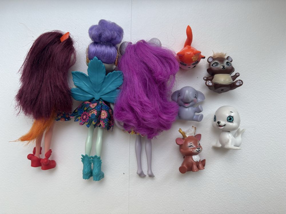 Lalki Enchantimals zestaw zwierzątka laleczki barbie małe sukienki miś