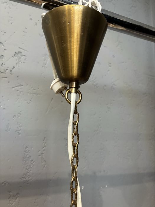 Hans Agne Jakobsson design żyrandol kryształ mosiądz vintage lata 60