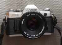 Aparat Canon AE-1+ob. canon 50mm 1.8Stan kolekcjonerski!!!