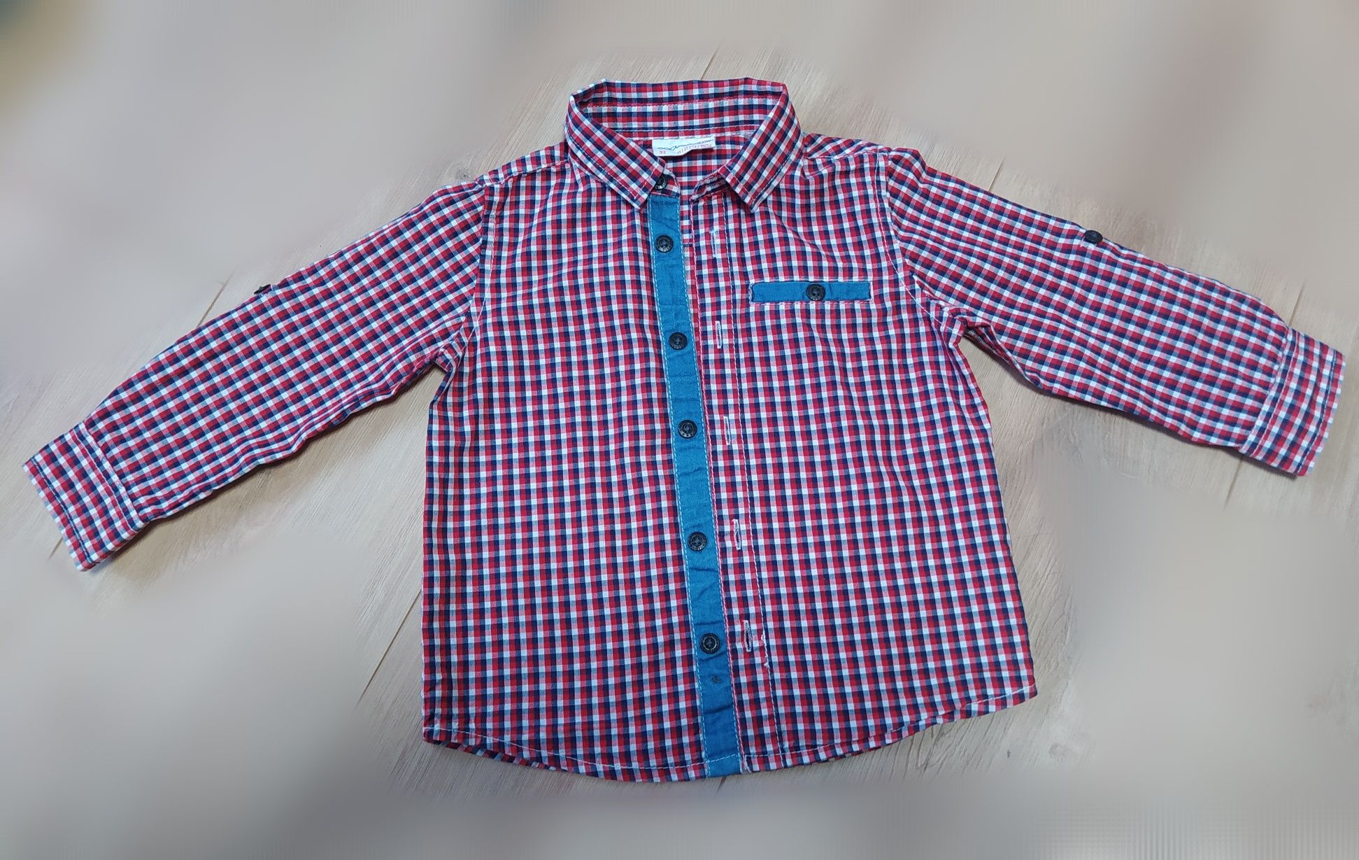 Elegancka koszula chłopięca 2w1 długi i krótki rękaw Coccodrillo r.92