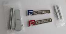Nowy emblemat R Design znaczek Rdesign grill niebieski czerwony