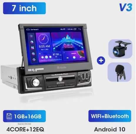 Android 11 uniwersalne radio samochodowe 1 Din 7 IPS chowany ekran