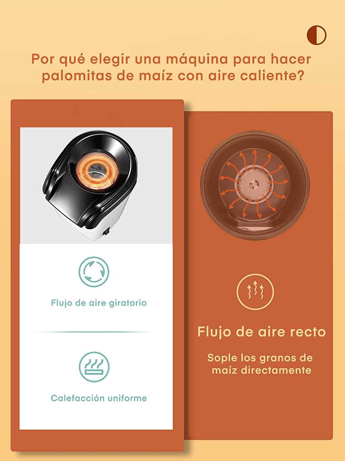 (NOVA) Máquina elétrica de pipocas com ar quente