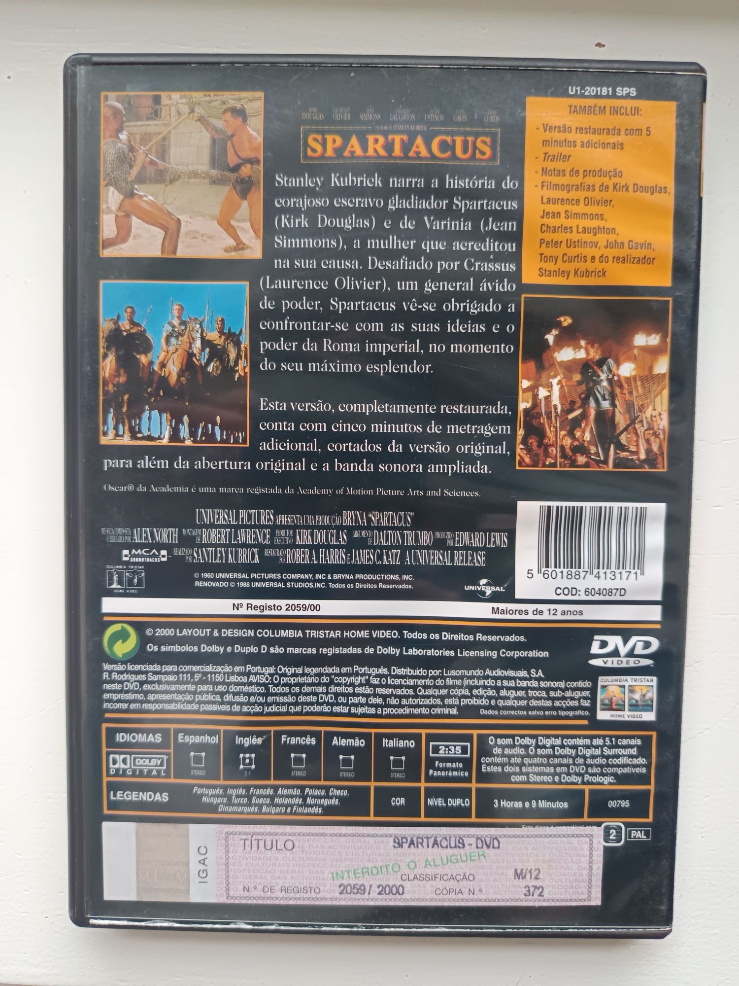 DVD spartacus   .