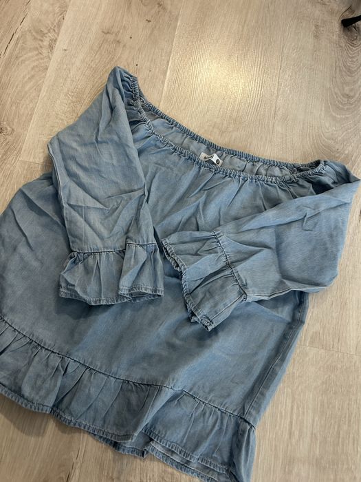 Niebieska bluzka hiszpanka S 36 Sinsay