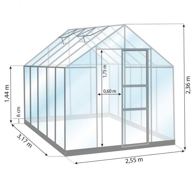 Szklarnia Aluminiowa LAMS CARVI 8,1m2 szklo hartowane